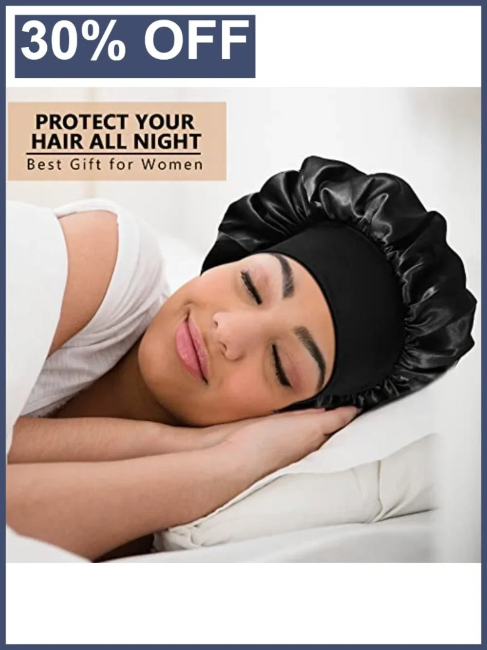 10 Pack Satin Bonnets for Women Wide Band Sleeping Hair Bonnet